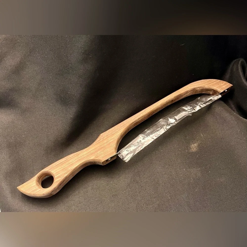 Handmade Oak Cutting Board & Bread Bow Knife Set New Sourdough Slicer Gift Set